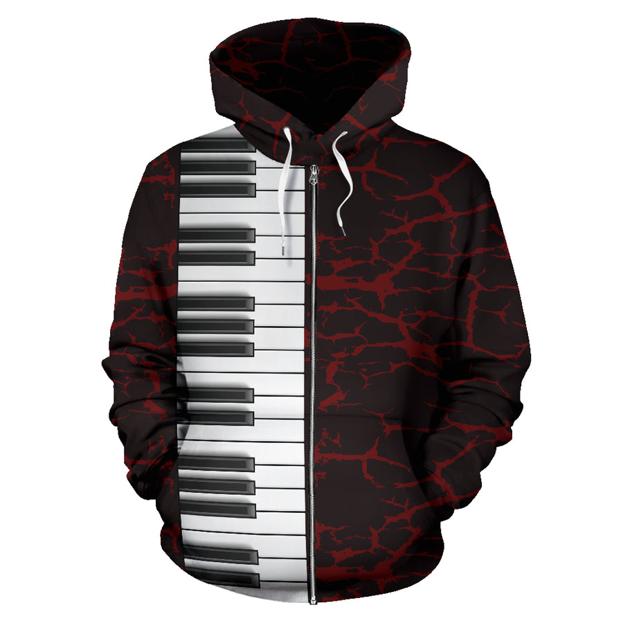 Piano Keys Zip Up Hoodie