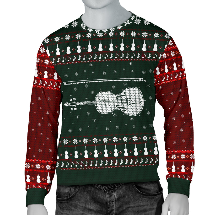 Violin Christmas Men's Sweater