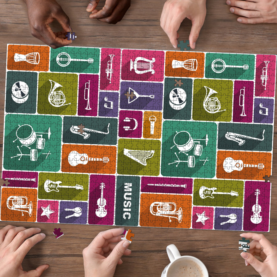 Music Instruments Wood Jigsaw Puzzle