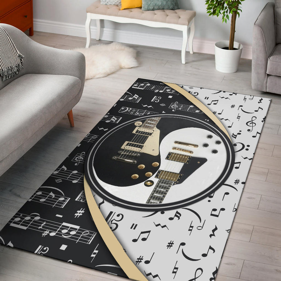 Yin Yang Guitars Area Rug