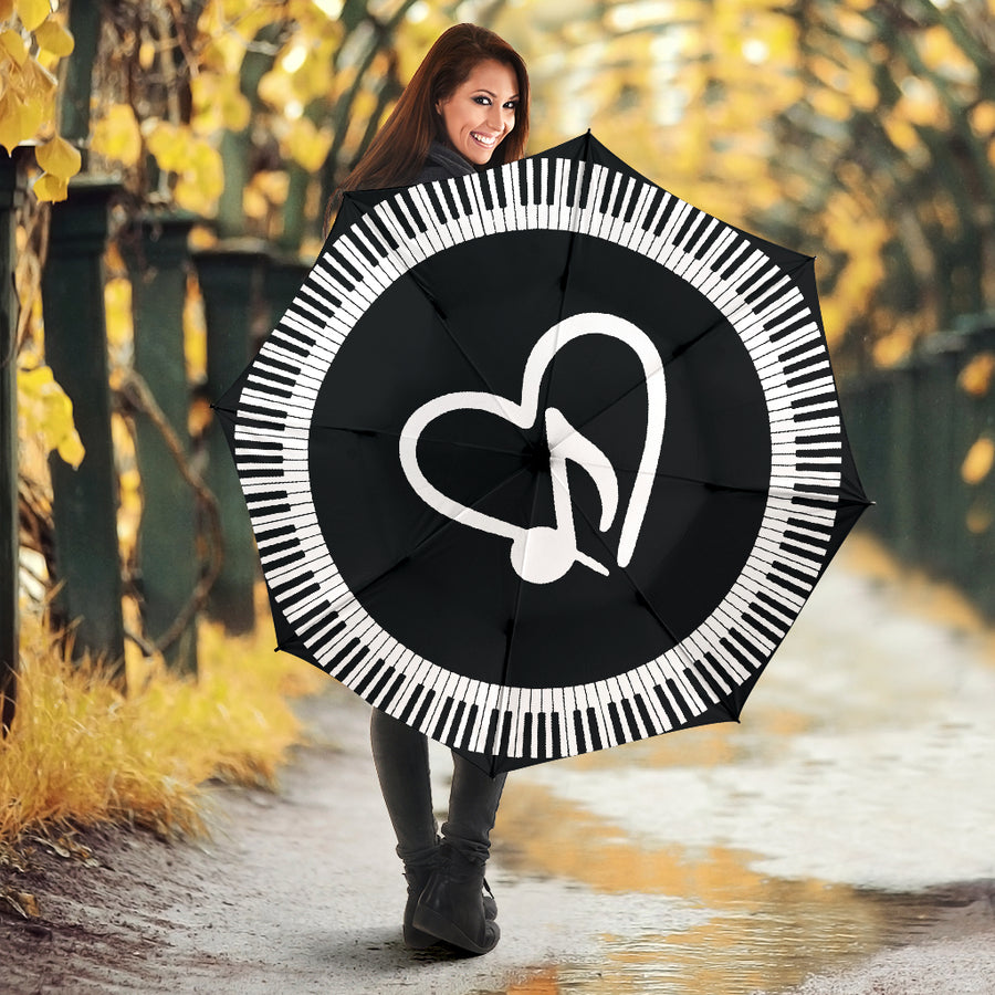Piano Keys With Music Note Love Umbrella