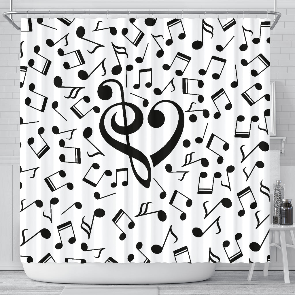 Love Musical Notes Shower Curtain