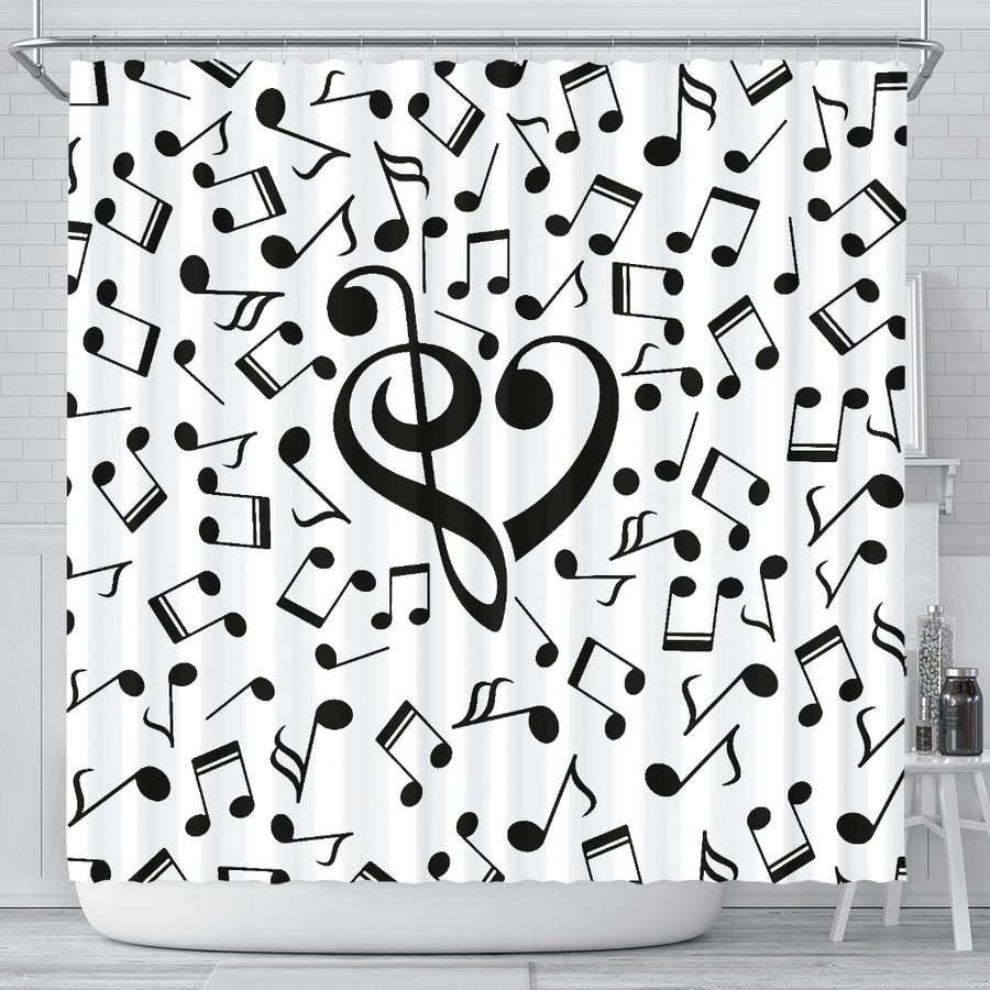 Love Musical Notes Shower Curtain