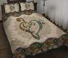Music Note Heart Mandala Quilt Bed Set