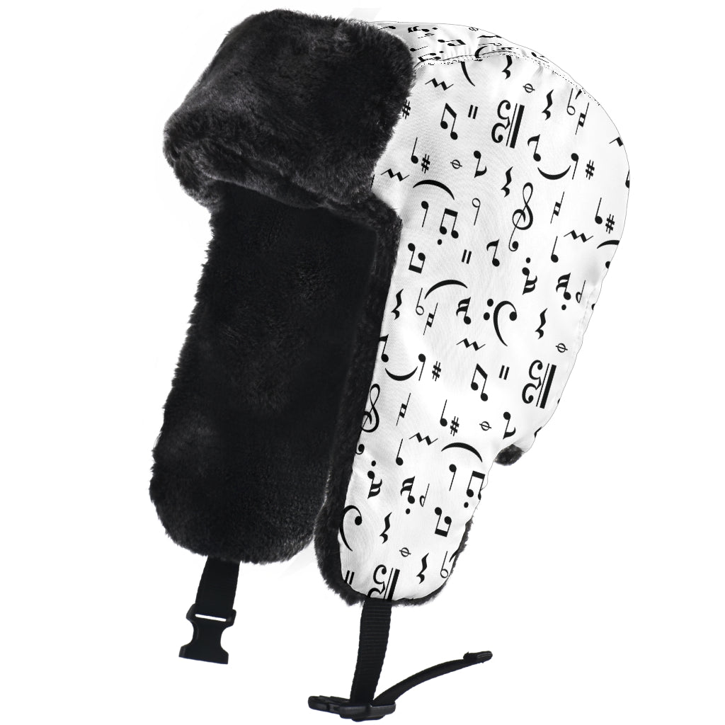 Musical Seamless White Trapper Hat