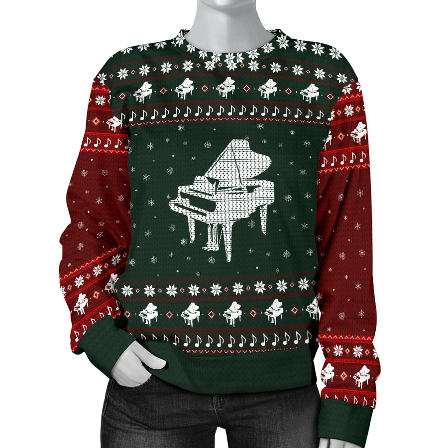 Piano Snowflake Women's Sweater