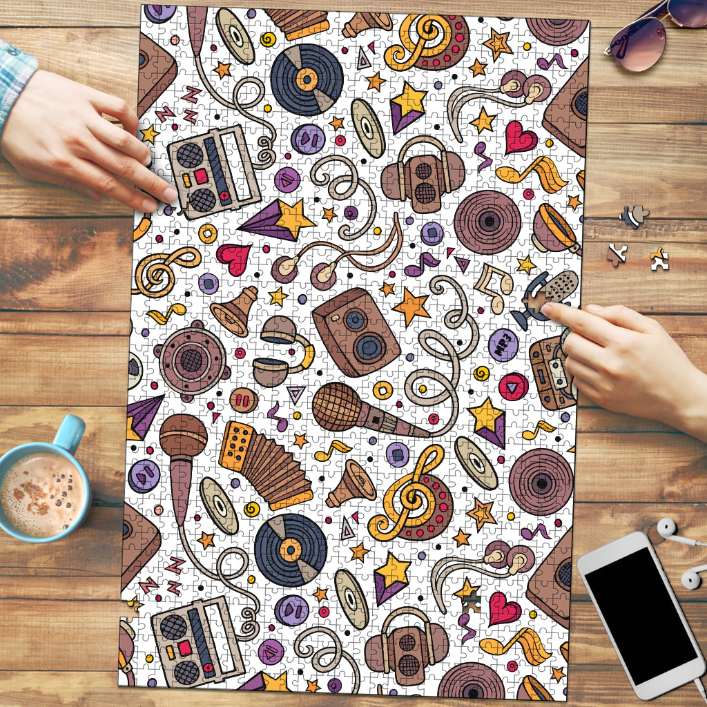 Musical Instrument Art Wood Jigsaw Puzzle