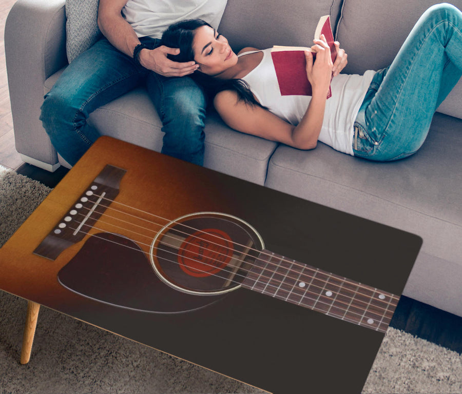 [USA Only] Black Guitar Rectangular Coffee Table