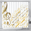 Golden Music Notes Shower Curtain