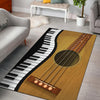 Piano Keys With Guitar Area Rug