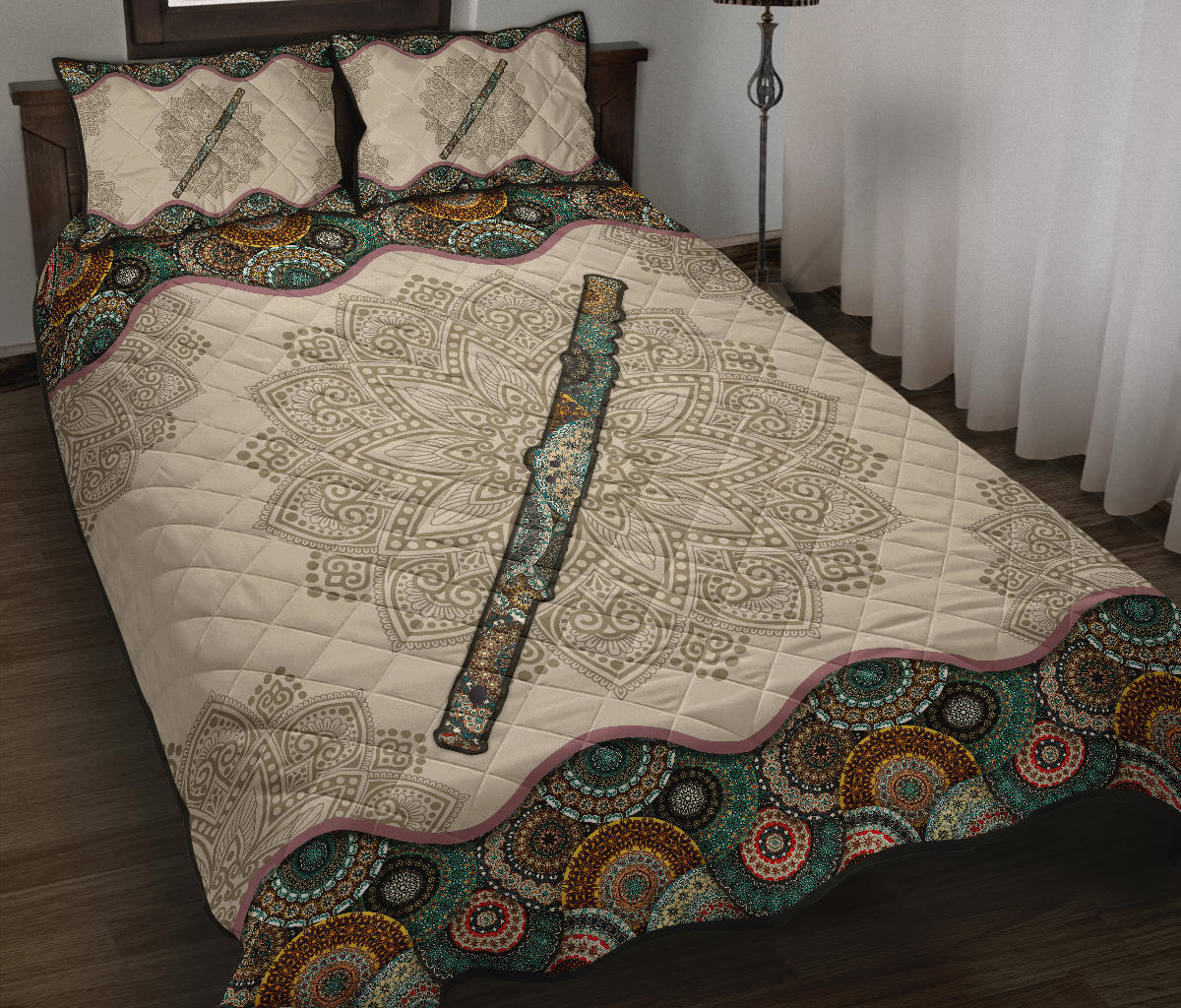 Flute Mandala Quilt Bed Set