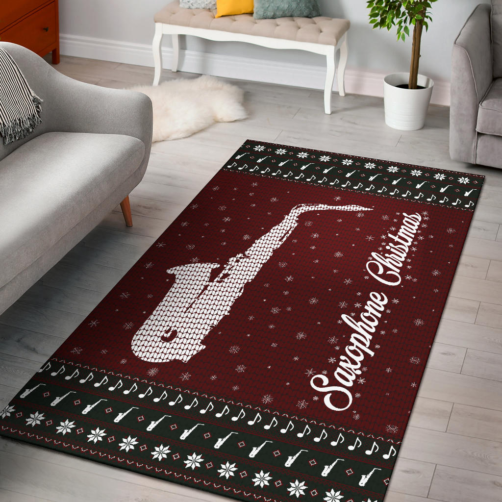 Saxophone Christmas Area Rug