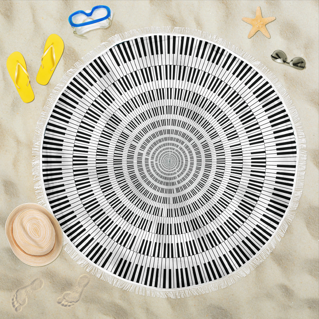 Piano Key Circle Beach Blanket