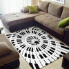 Piano Keys Hole White Rug