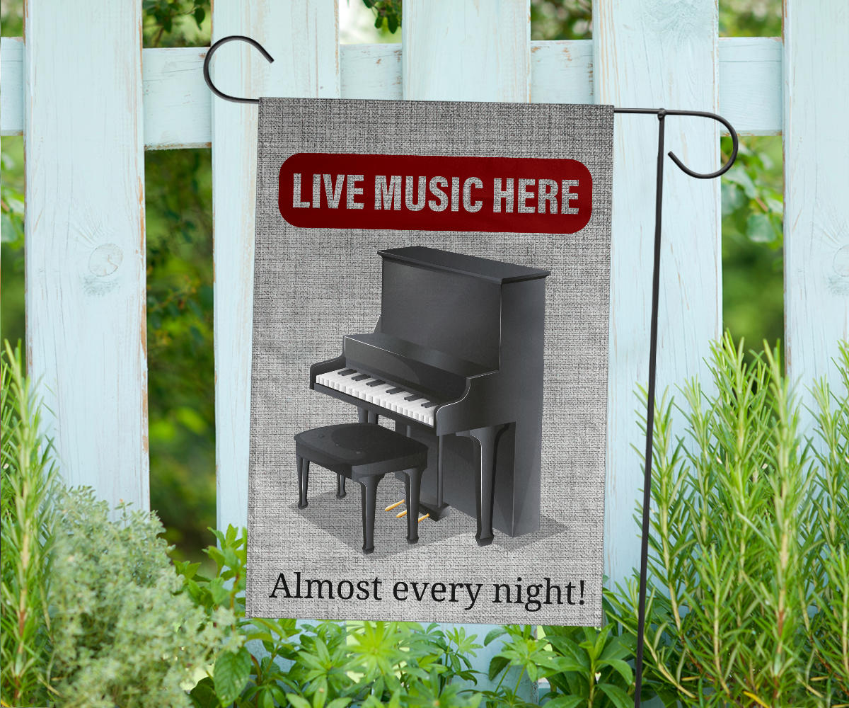 Grand Piano Live Music Flag