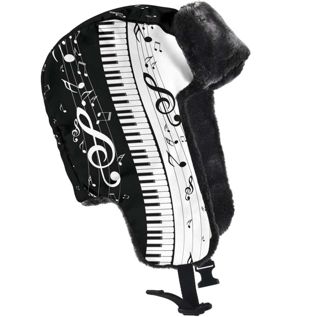Piano Keys Musical Notes Trapper Hat