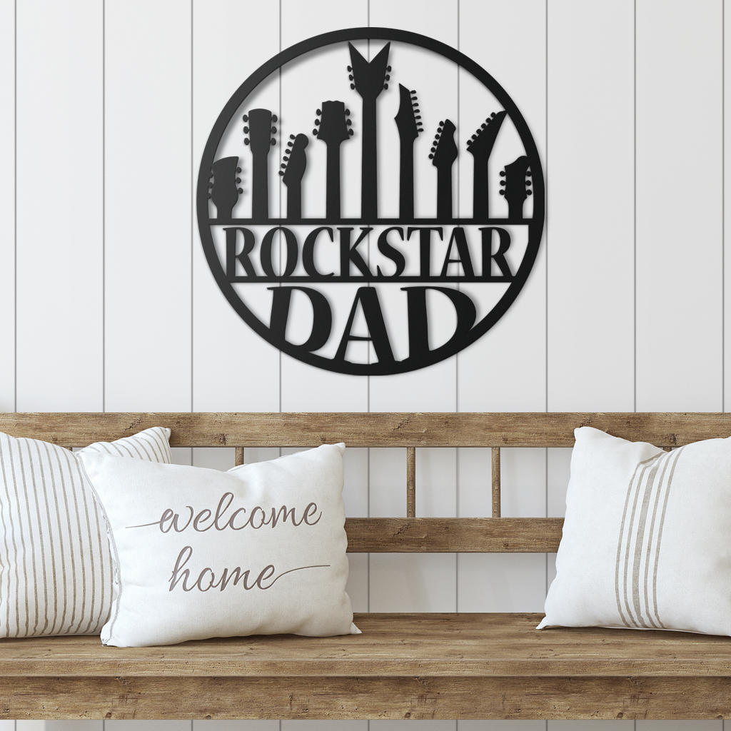 Rockstar Dad Metal Sign
