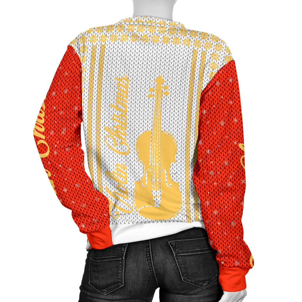 Stunning Violin Christmas Women's Sweater