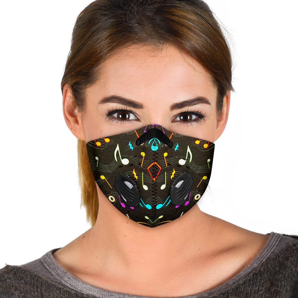 Colorful Music Notes Premium Face Mask