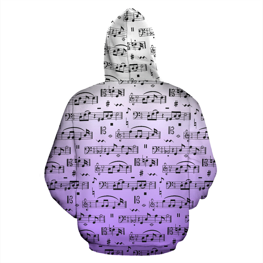 Music Notes Seamless Zip Up Hoodie