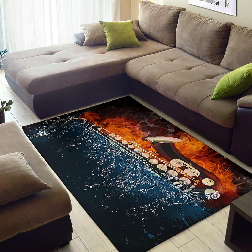 Ice Fire Saxophone Area Rug