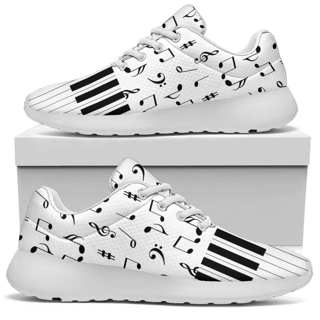 Piano Keys With Music Notes Sport Sneakers