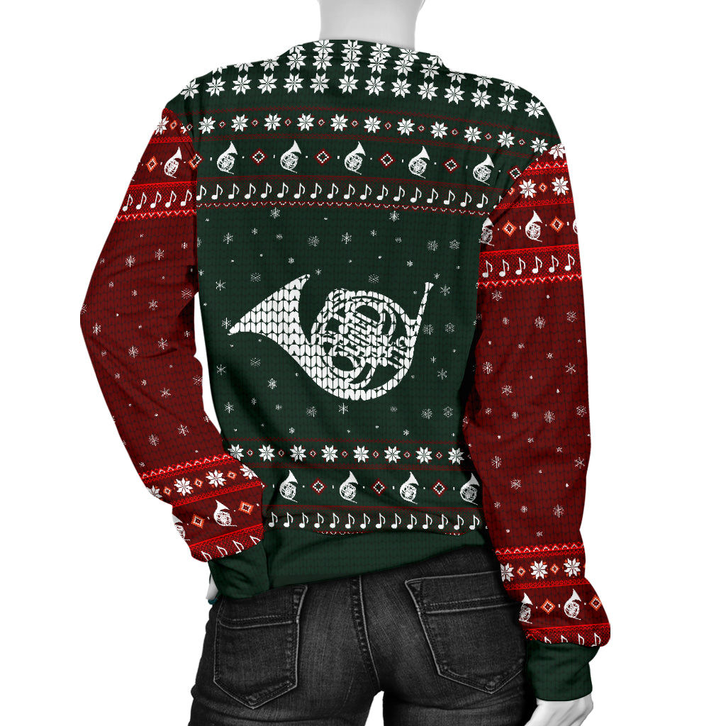 French Horn Snowflake Women's Sweater