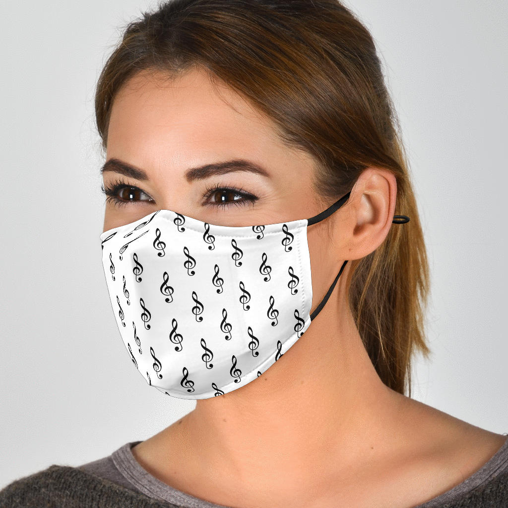 Music Notes White Face Mask