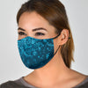 Music Notes Blue Face Mask