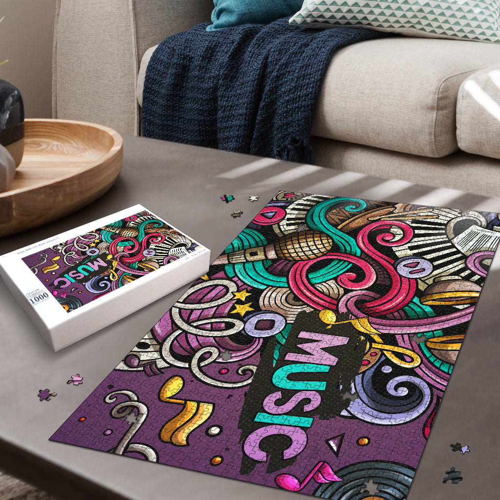 Music Instruments Art Wood Jigsaw Puzzle