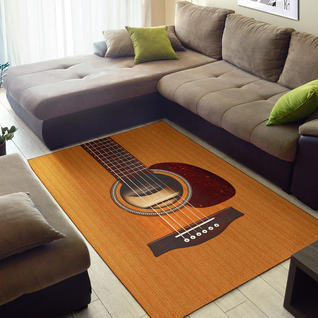 Wooden Guitar Area Rug