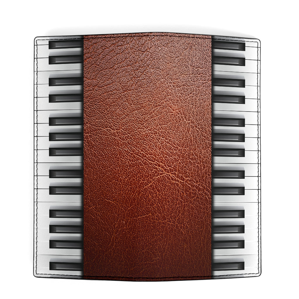 Piano Keys Red Leather Wallet