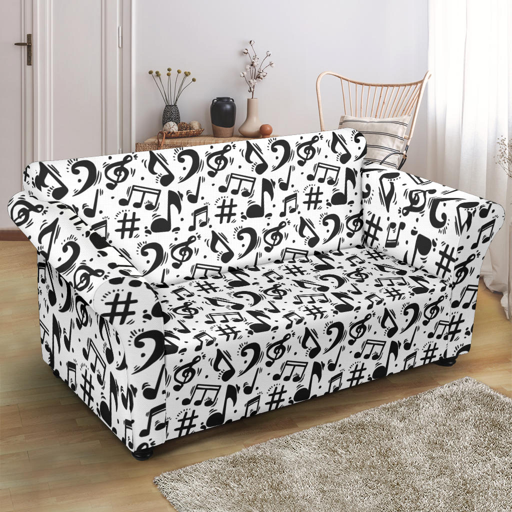 Music Notes Loveseat Slip Cover