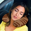 Piano Keys Brown Travel Pillow