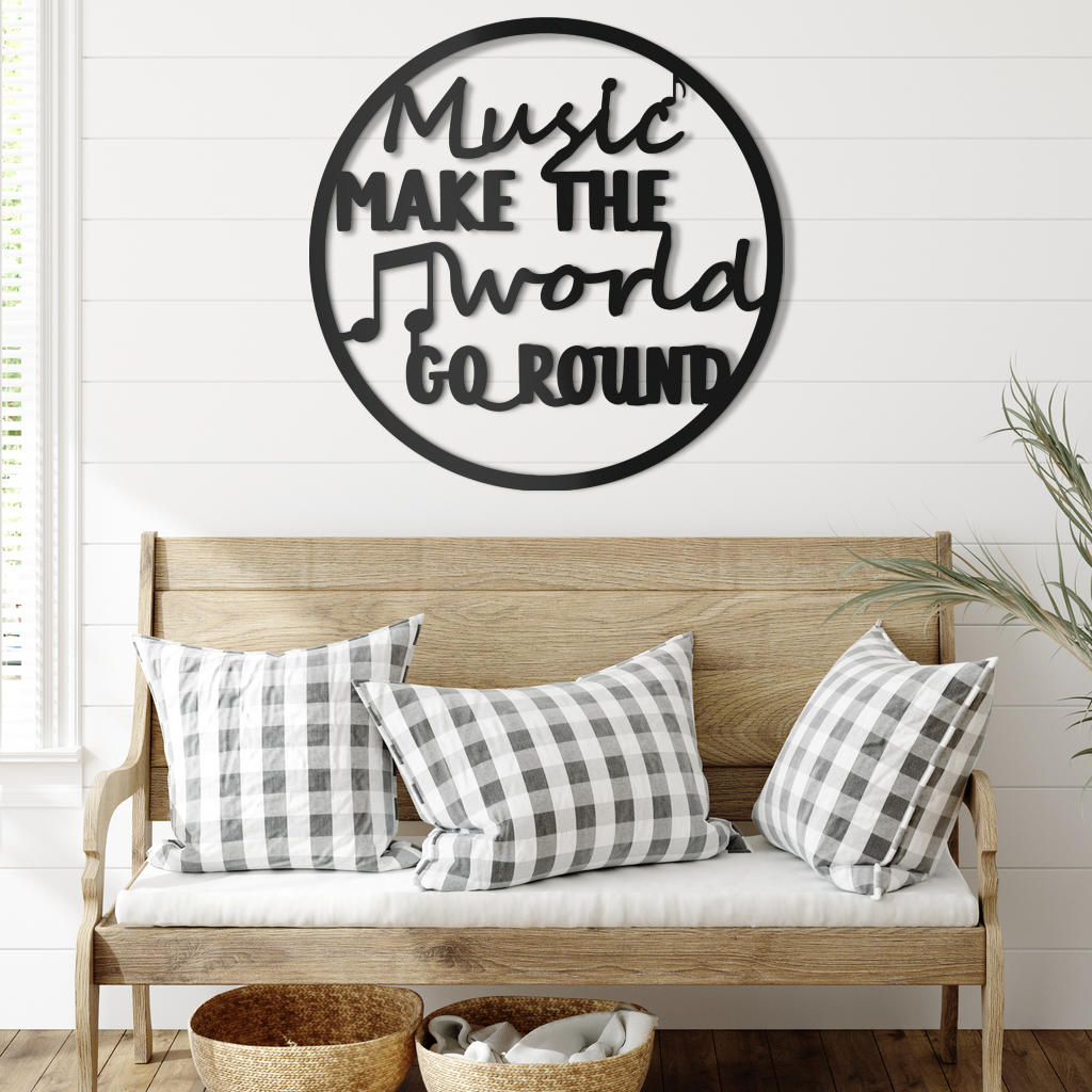 Music Go Round Metal Sign