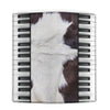 Piano Keys Fur Leather Wallet