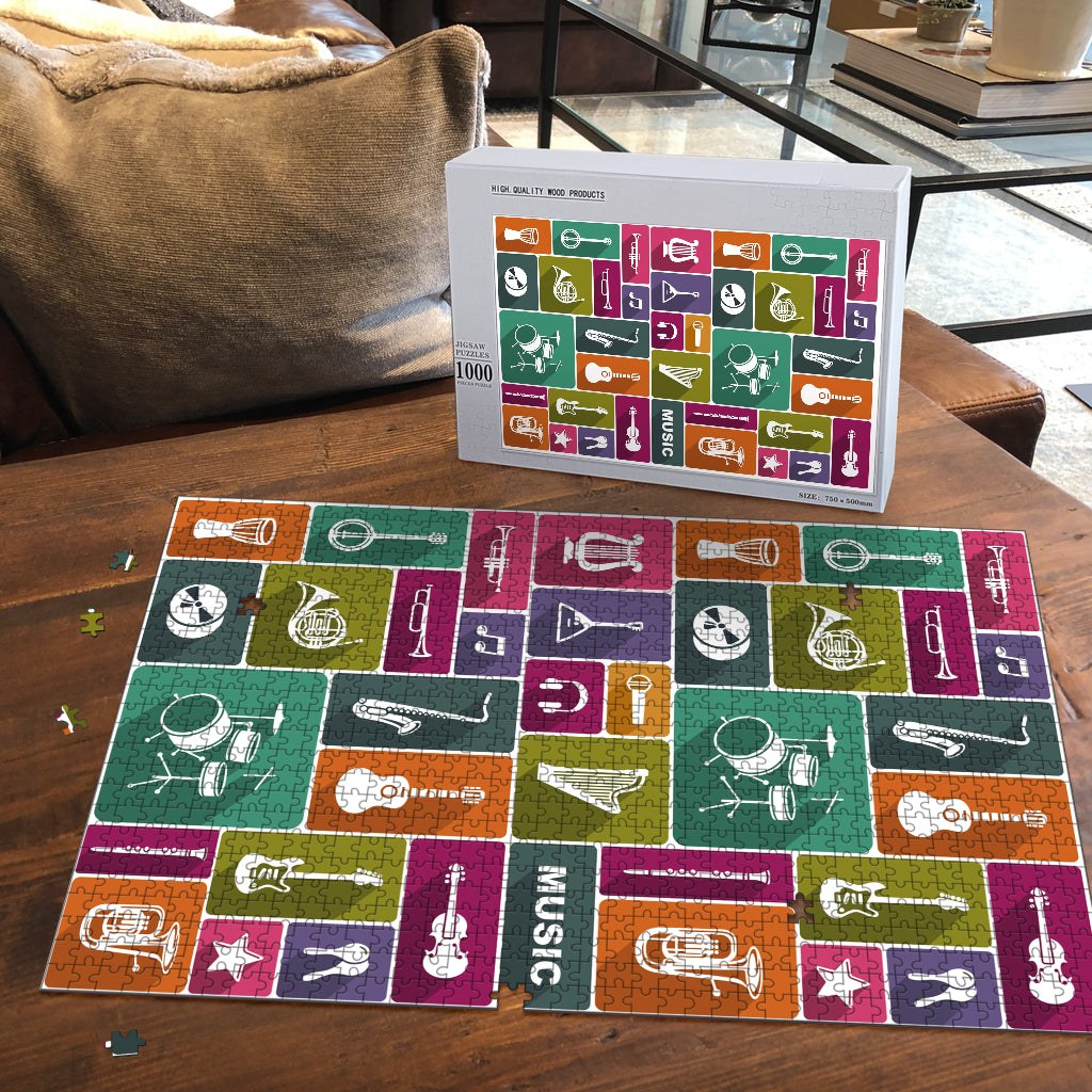 Music Instruments Wood Jigsaw Puzzle