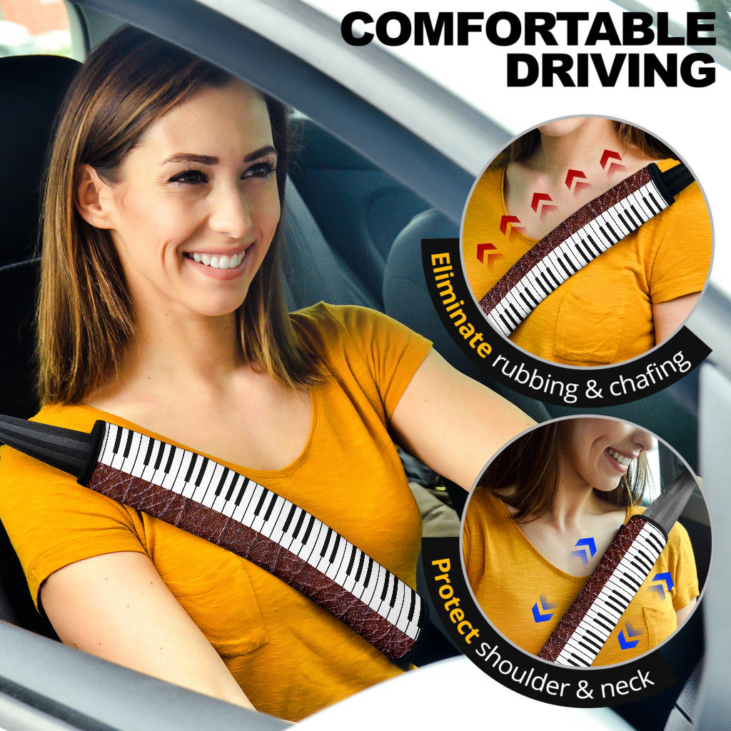 Piano And Leather Seat Belt Covers