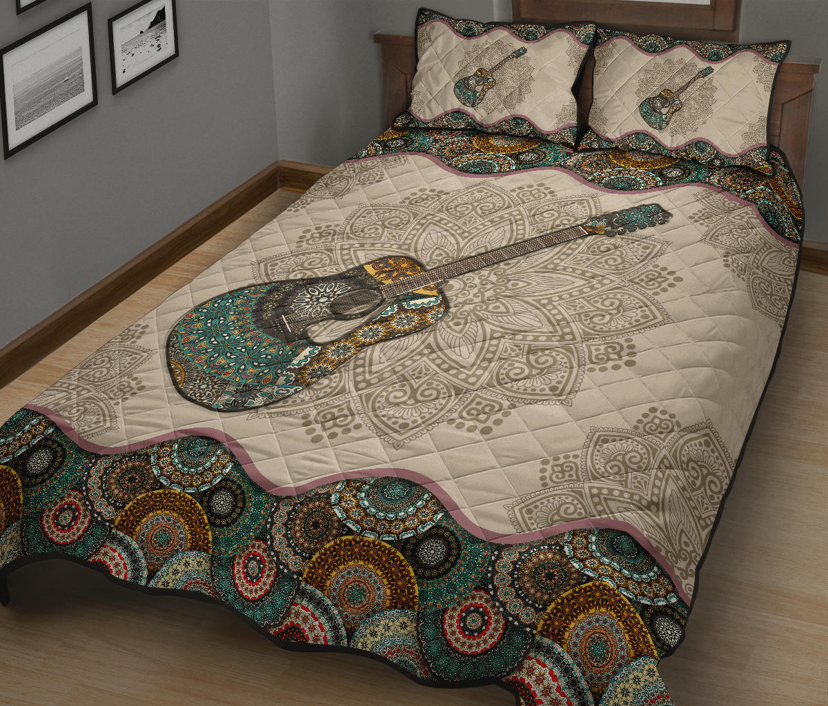 Guitar Mandala Quilt Bed Set - { shop_name }} - Review