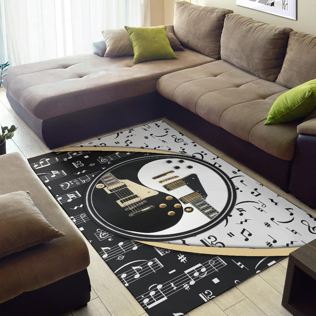 Yin Yang Guitars Area Rug
