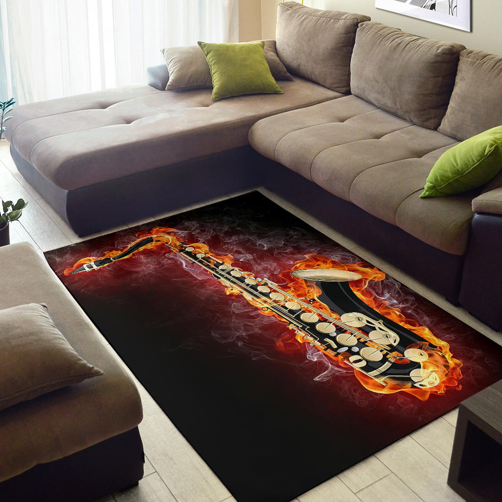 Saxophone Flame Area Rug