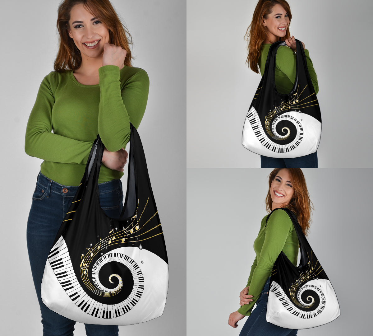 Piano Art Music Grocery Bag 3-Pack
