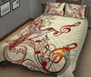Music Notes Bird Quilt Bed Set