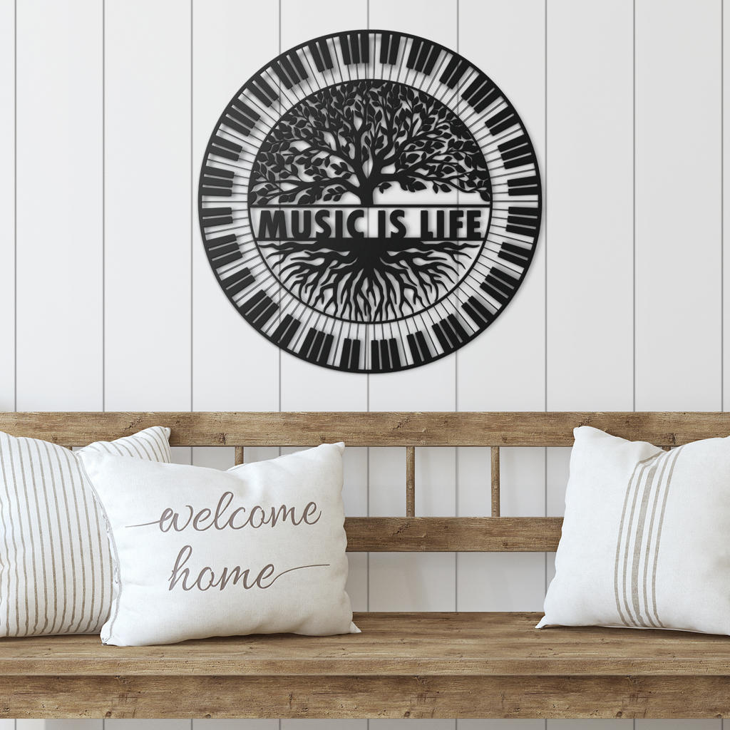 Music Is Life Metal Sign