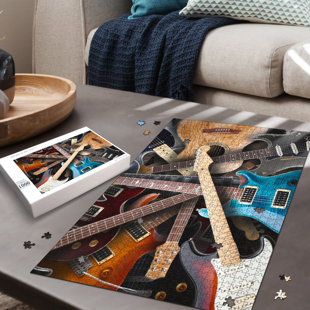 Multiple Guitar Wood Jigsaw Puzzle - { shop_name }} - Review