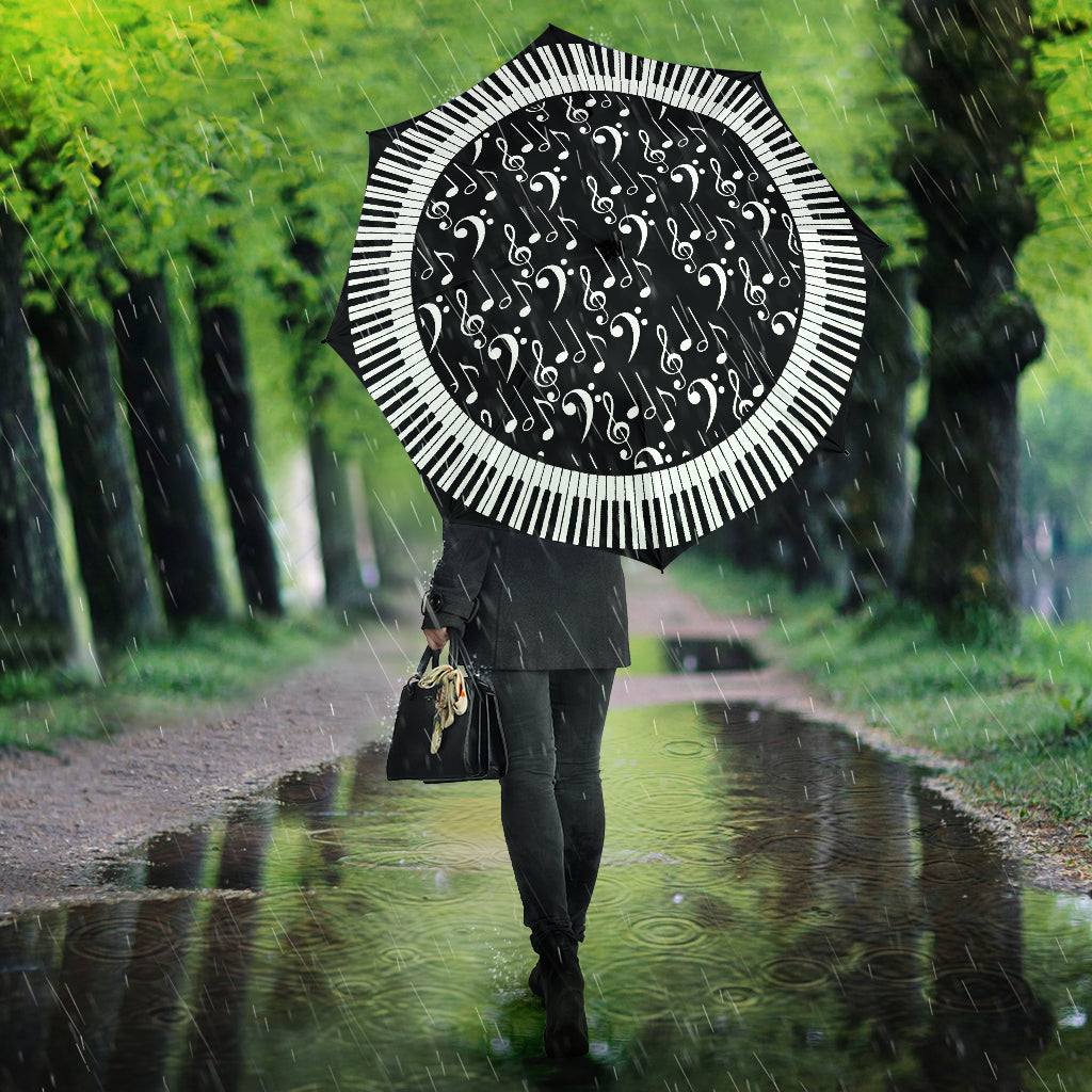 Piano Keys And Music Notes Umbrella