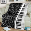 Piano Keys Musical Black Blanket