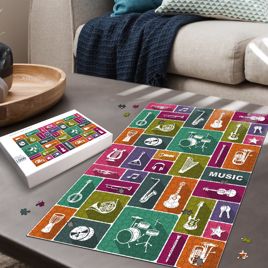 Music Instruments Wood Jigsaw Puzzle