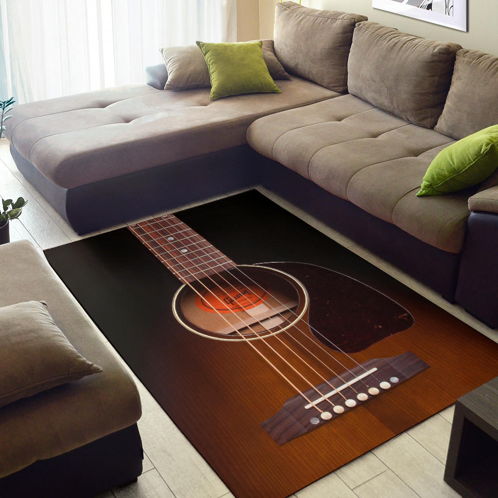 Black Guitar Area Rug