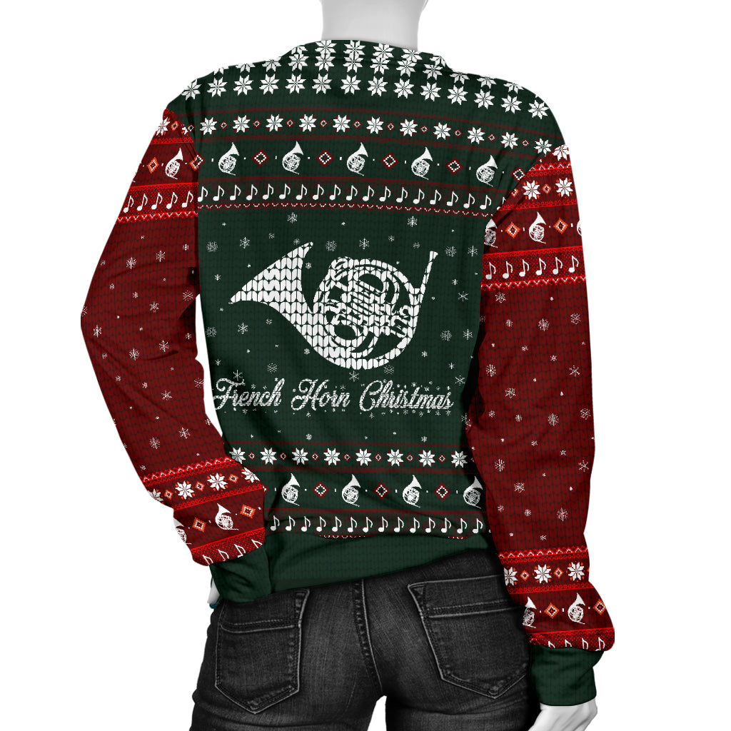 French Horn Christmas Women's Sweater